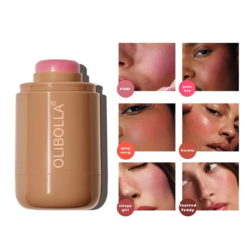 Magic Blush Stick Cheek Lip Tinted Moistured 3-In-1 Blush Stick Silky Brighten Blush Cream Blusher Cosmetics Tubes Matte Contour